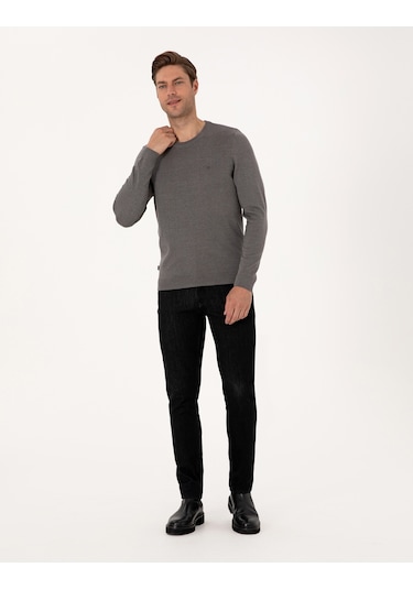 Pierre Cardin Erkek Gri Melanj Kazak /triko 50314192-vr086 Gri Melanj