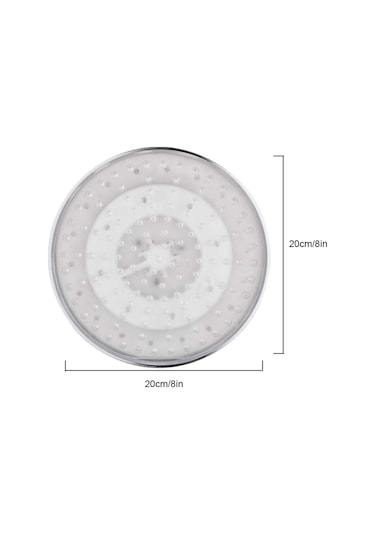 Ranyeek 8 İnç Led Dairesel Duş Başlığı, Rgb Sıcaklık Algılama Renk Değiştirme, Su Akışı İle Çalışan Metal Duş Kafa Gümüş