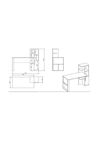 Tody Çalışma Masası - Beyaz Beyaz