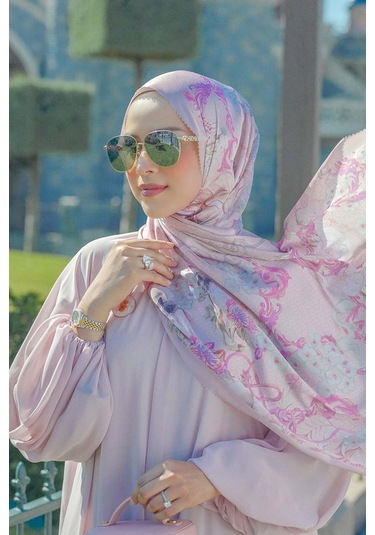 Buttonscarves Wonderland Saten Şal - Mauve Rose Pembe