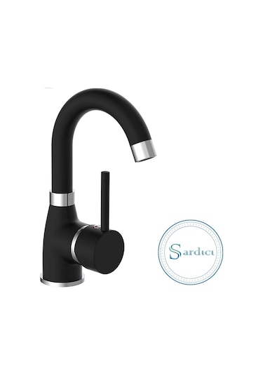 Sardıcı Lavabo Musluğu Mat Lavabo Bataryası Siyah