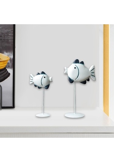 Lijinxu Öpüşen Balık Süsü Masaüstü Komik Tatil Dekorasyonu 22cmx11cmx7,3cm