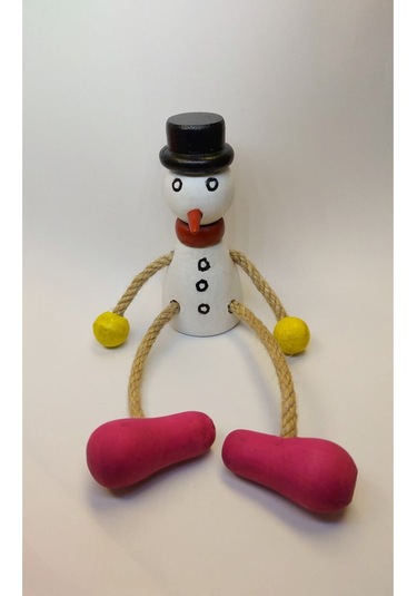 Ahşap Dekoratif Kardan Adam Figür Oyuncak