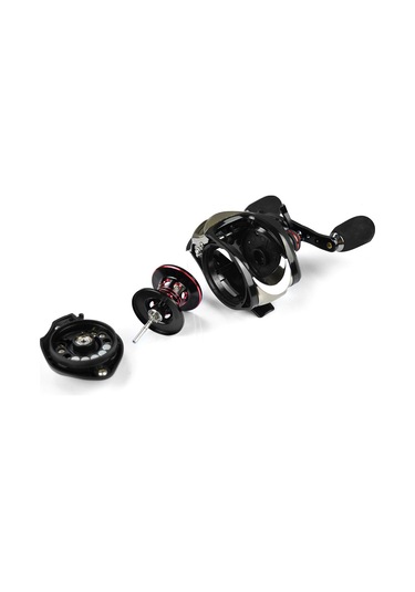 Xiyyadms Sol El 17+1 Porselen Rulmanlı 7.0:1 Hızlı Torklu Manyetik Fren Sistemi Baitcasting Olta Makinesi - Oxl Siyah Cnc Alüminyum Bobin