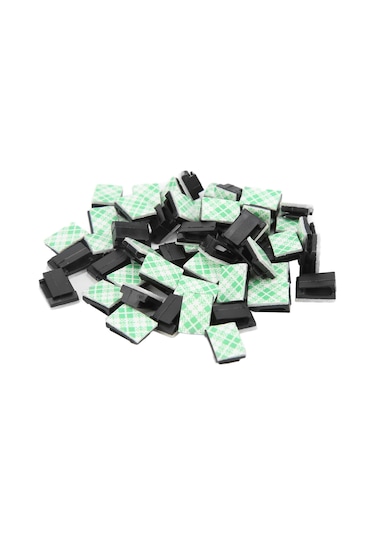 Maiyame Nylon Siyah Bağcıklı Kablolu Tutucular 50 Adet - 2.5mm Enine Kadar Uyumlu, Delme Yok Kurulum, Odanı Düzenle