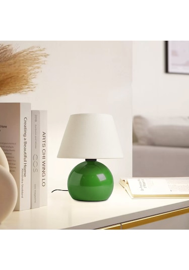 Homing Carpi Küre Metal Yeşil Abajur 241793 Krem