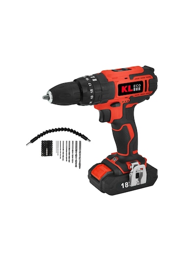 Kleco KE18DM-20DB 18V 1.5 Ah Li-ion Çift Akülü Darbeli Matkap Vidalama