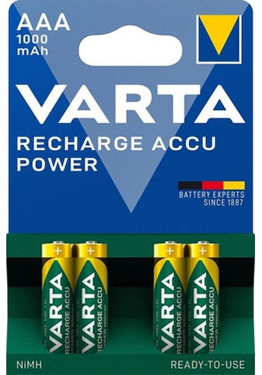 Varta 5703 1000 mAh AAA Ni-MH Şarj Edilebilir İnce Kalem Pil 4'lü