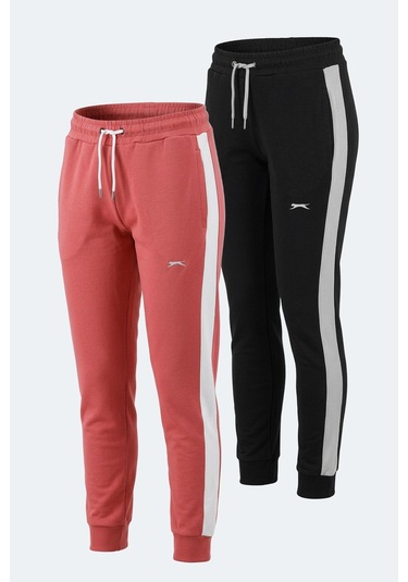 Slazenger Veva 2 Li Set Kadın Eşofman Altı Siyah - Gül