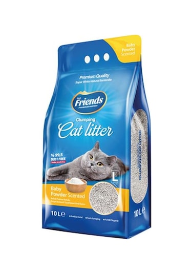 Friends Bebek Pudralı Kedi Kumu 10 Lt