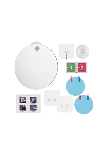 Vkemall Tıraş İçin Duş Aynası Buğulanmayan Banyo Aynası Emişli Taşınabilir El Tipi Buğul