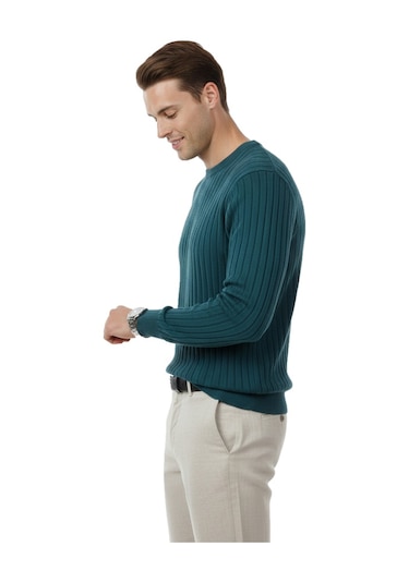 Deepsea Erkek Yeşil Rahat Kalıp Çizgi Dokulu Triko Kazak Şık & Modern Tasarım 2605432 Yeşil Deepsea Erkek Yeşil Rahat Kalıp Çizgi Dokulu Triko Kazak Şık & Modern Tasarım 2605432 Yeşil
