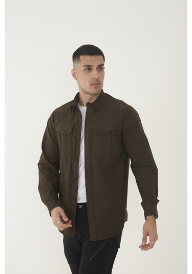 Camp Scoutland Camp387 Outdoor Tactical Rahat Ve Kullanışlı Su İticili Erkek Taktik Gömlek Haki