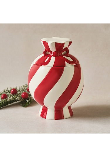 Karaca New Year Yılbaşı Candy Twist Saklama Kabı 540 Ml Kırmızı