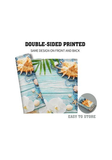 Okyanus Kabuğu Baskı Placemats, Mutfak İçin, 4 Set 2