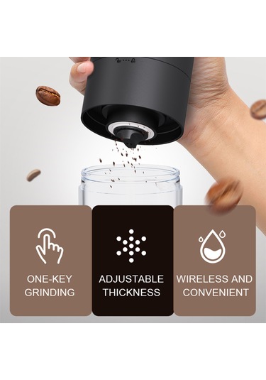 Hangfox Beyaz Taş Evrensel Fincan Kahve Değirmeni - Seramik Öğün Ayarı, Şeffaf Cam Depo, Type-c Şarj, Akıllı Direnc Tespiti, Tamamen Çözülebilir Beyaz