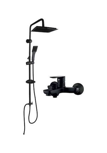 Boheme Fleko Black Siyah Tepe Yağmurlama Duş Seti Ve Siyah Banyo Bataryası Siyah Robot Duş Seti Siyah Duş Diğer