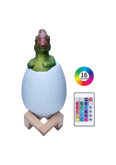 Moly Parasaurolophus 3d Led Gece Lambası, 16 Renkli Kumandalı, Akıllı Ev Dekorasyonu, Şarj Edilebilir, Pvc Malzeme Diğer