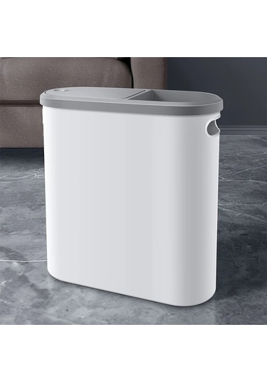10l Banyo Çöp Kovası, Ev Tipi Yaratıcı Boşluklu Çöp Kovası, Beyaz