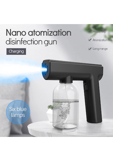 Black Yeni 300 Ml Kablosuz Dezenfeksiyon Püskürtme Tabancası El Siyah