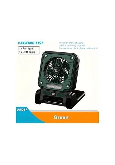 Dashanshop 1 Adet Tasinabilir Gunes Enerjili Sarj Edilebilir Yesil Usb Fan Led Akili Tavan Fan Kamp Ev Ofis Icin Kablosuz Masa Fan