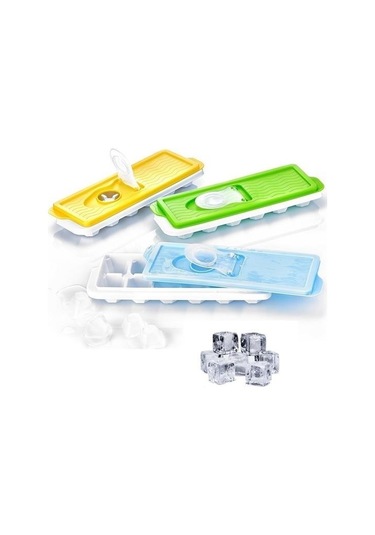 Buffer 12li Kapaklı Yapışmaz Silikon Tabanlı Plastik Küp Buz Kalıbı Diğer