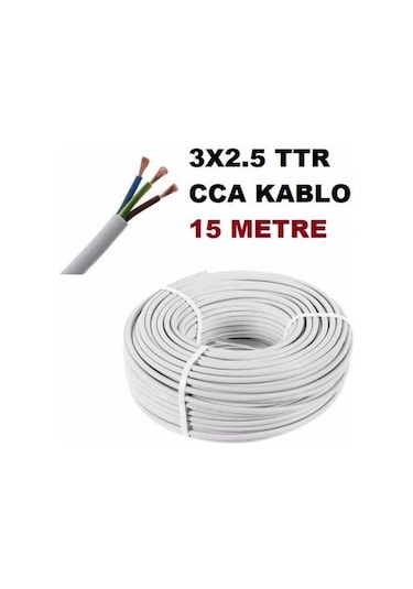 3x2.5 Ttr Cca Elektrik Kablosu-cca Kablo Beyaz - Sas N11.407