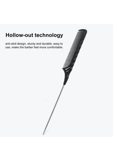 Moveevo 1 Adet Profesyonel 8.9 İnç Kuyruk Tarağı Rattail Tarak Paslanmaz Çelik Pintail Anti Statik Ve Isıya Dayanıklı Alaycı