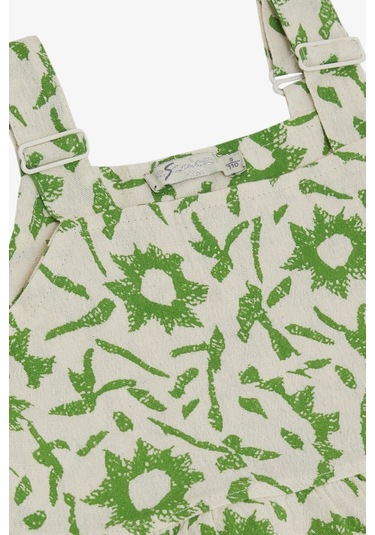 Escabel Kız Çocuk Elbise Desenli 5-9 Yaş, Krem-krem Krem