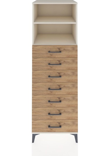 Kronos Dolap 2 Raflı 7 Çekmeceli 60x59x182 Aytaşı-çam Aytaşı