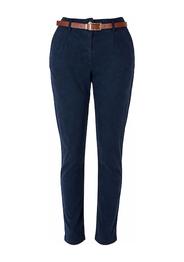 Trender Kemerli Lacivert Kadın Pantolon 5335