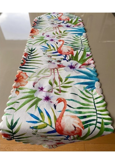 Flamingo Desenli 40x140 Cm Lazer Kesim Runner 140 X 40 -Dikdörtgen-Karışık (506972981)