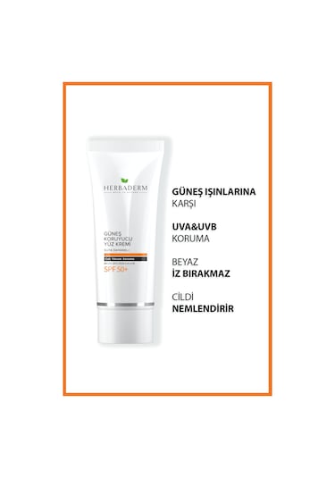 Herbaderm Suya Dayanıklı Güneş Kremi Spf 50+ 75 ML