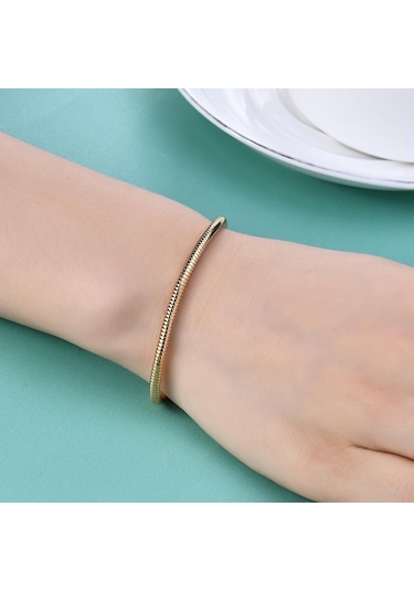 Yılan Zincirli Bileklik Trendy Titanyum Çelik 3mm All-match Basit Bileklik Altın