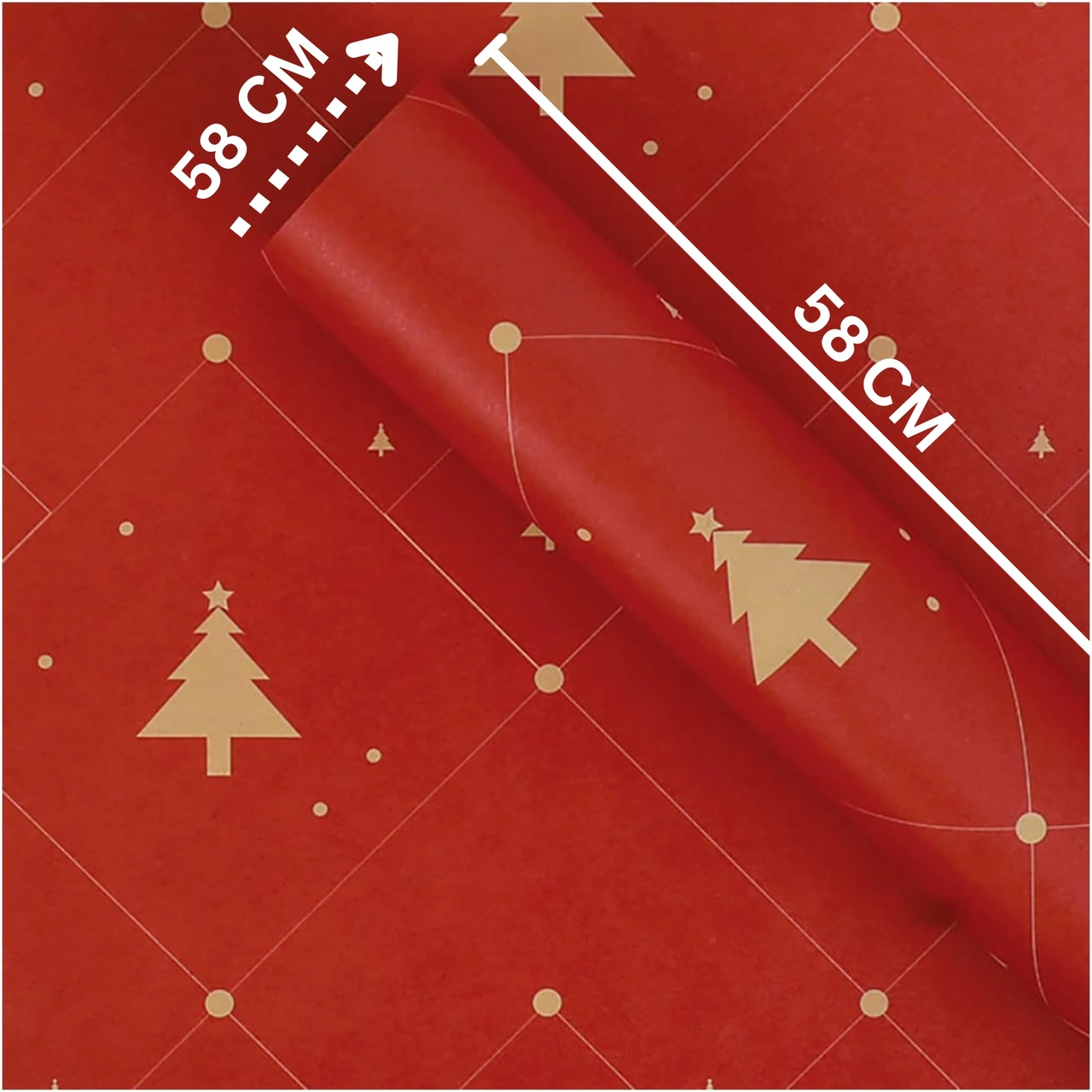 Yılbaşı Çam Desenli Çiçek Buket Kağıdı, Hediye Paketleme Ve Ambal