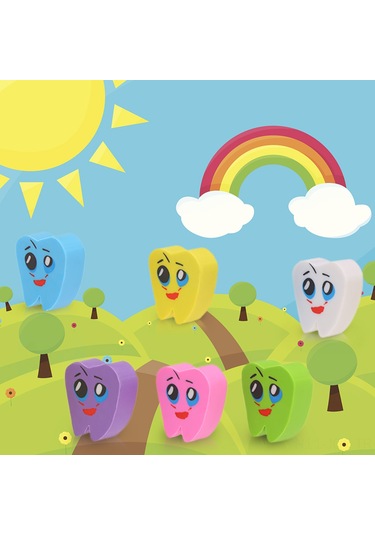 Youmex 50'li Paket Diş Şekilli Silgi - Renkli Ve Eğlenceli Okul Malzemeleri