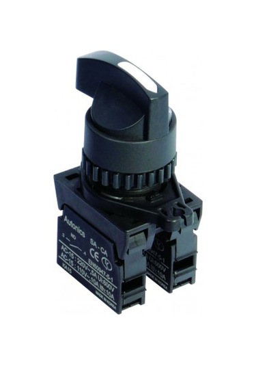 Autonics S2sr-s5w2am ,3-konum/kontak-2a Siyah Yaylı M22 Anahtar