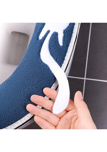 Gri 1 Adet Evrensel Klozet Kapağı Banyo Fermuarlı Tuvalet Kapağı Ped Kış Kalınlaşma Sıcak Yıkanabilir Kedi Karikatür Sevimli Klozet Kapağı