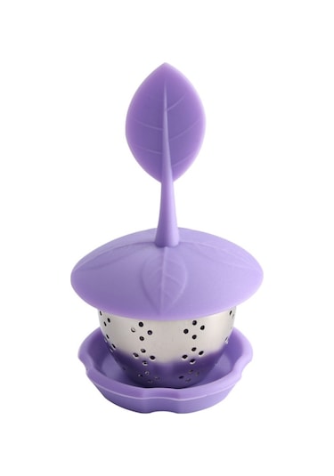 Sones Paslanmaz Çelik Silikon Askılı Çay Poşeti Çay Süzgeçleri Mor