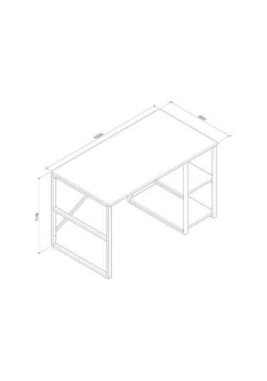 Hera Metal Çalışma Masası 120cm Atlantik Çam