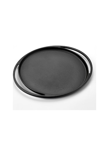 Lava Döküm Yuvarlak Pizza Krep Pankek Tavası Çap Ø 28cm. Döküm Demir Yekpare Çift Kulplu Siyah