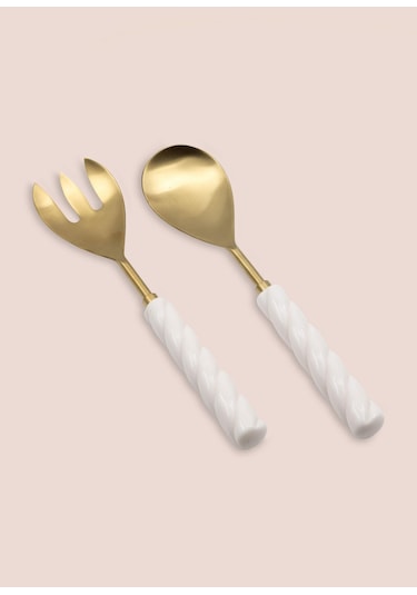 The Mia Column Salata Servis Takımı 2 Parça Gold
