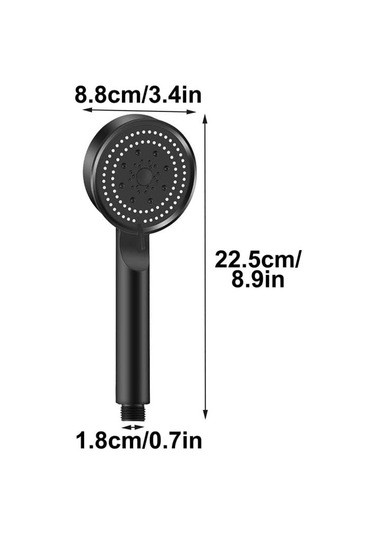 Qflgq 5 Fonksiyonlu Yüksek Basınçlı Duş Başlığı Mafsalı 150 Cm Siyah