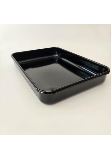 Emaye Dikdörtgen Fırın Tepsisi Siyah Siyah