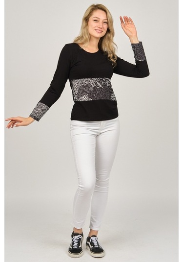 Sistas Kadın Uzun Kollu Penye Bluz 6699448 Siyah-Siyah