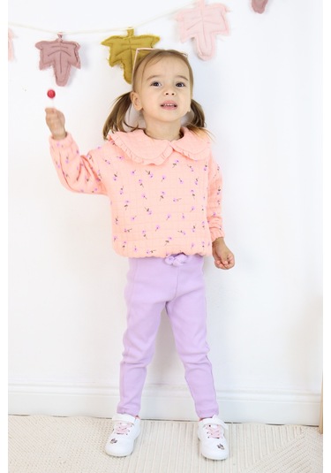 Harika Kids Kız Çocuk Orta Kalınlıkta Taytlı Takım Pembe
