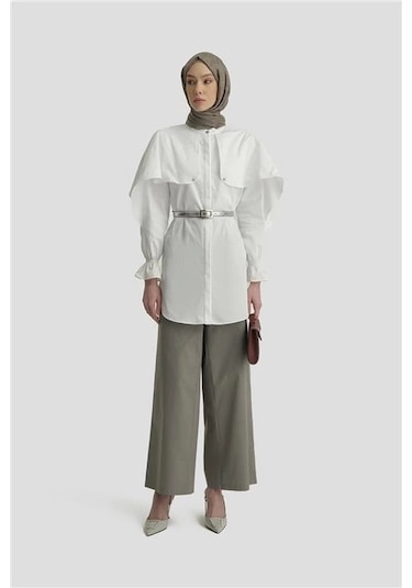 Armine Yüksek Bel Bol Baça Pantolon 25y2812 Gri Gri