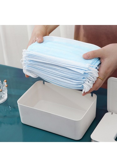 Fosenze Pp Malzeme Sağlık Gereçleri Saklama Kutusu, Ev Ve Seyahat İçin防尘密封, 18.5x12.2x7cm Büyük Kapasite, Siyah-alt Beyaz-üst Siyah