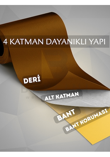 Kendinden Yapışkanlı Deri Döşeme Tamir Düzenleme Bantı 50x120 Cm Kahverengi