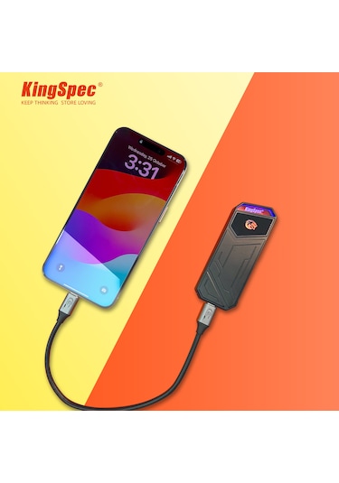 Kingspec Z5 Taşınabilir Ssd 1tb, 2090mb/s Metal Rgb Kasa Usb-c
